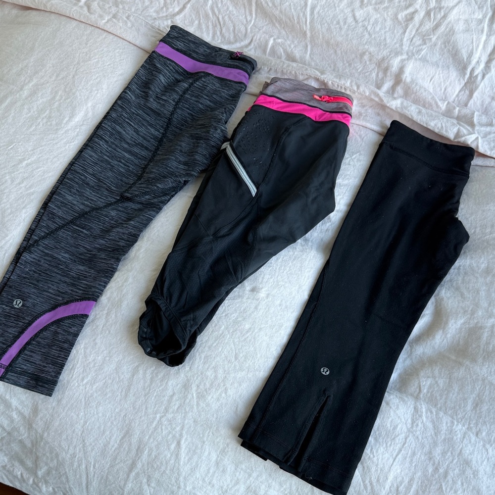 Bundle of Lululemon cycling and crop leggings